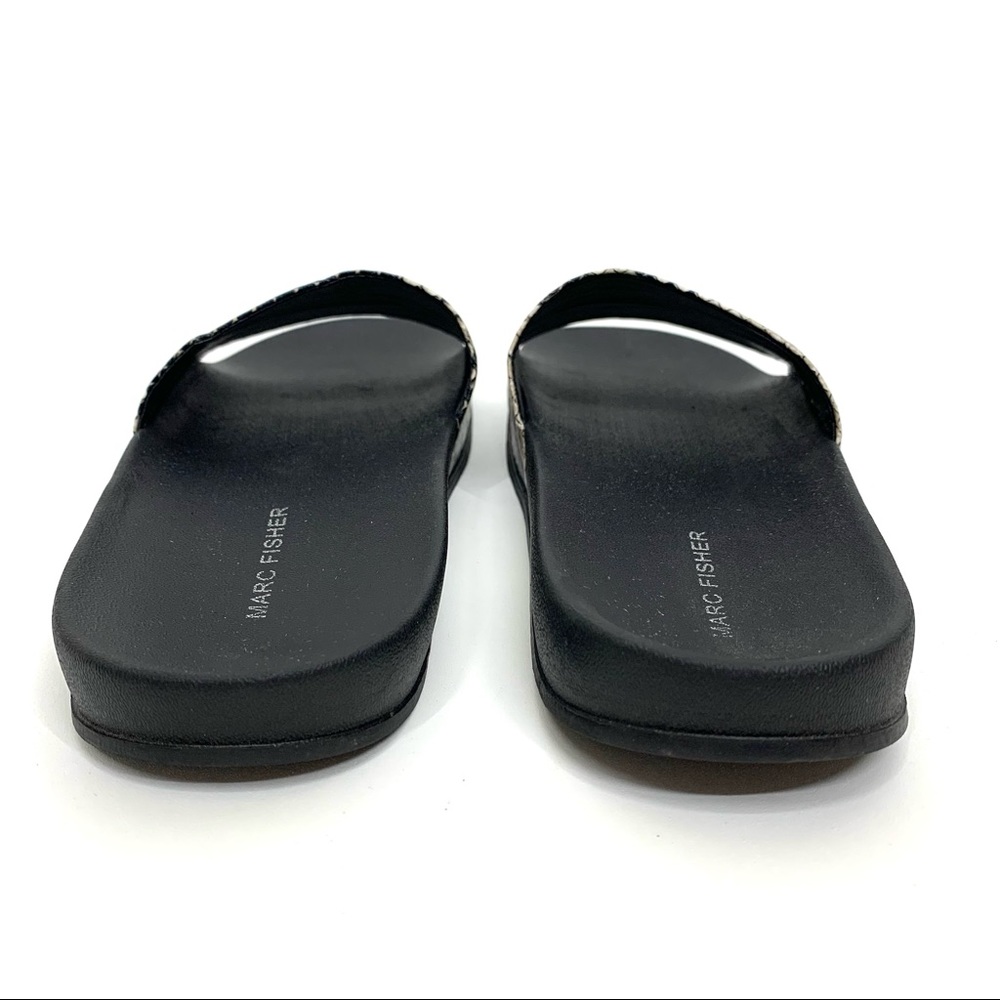 Marc Fisher Python Snakeskin Print Slides Black &… - image 4